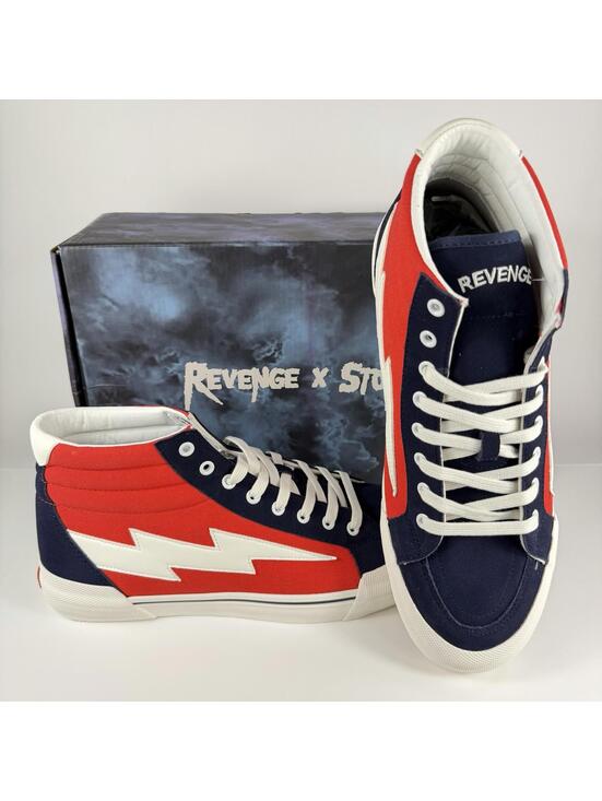 NEW Revenge x Storm Vol. 2 Red Navy High Top Sneakers, Size Men\'s 13 With Box